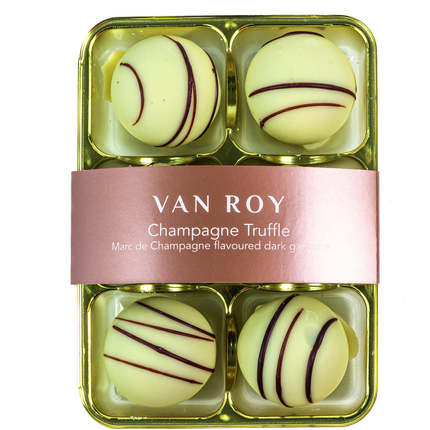 Champagne Elegance: Van Roy's 6-Pack of Marc de Champagne Truffles