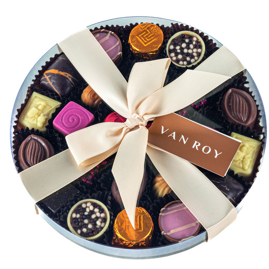 Grand ChocoSphere: Van Roy's Assorted Belgian Chocolates in 18cm Cello Round