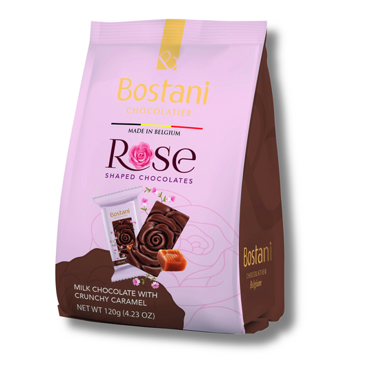 Roses & Caramel: The Elegant Gift Bag of Rose-Shaped Milk Chocolates