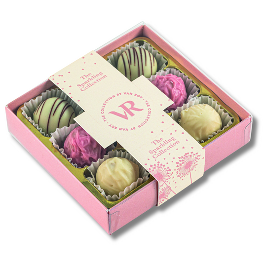 The Sparkling Collection: Champagne Truffles in 9-Piece Pink Gift Box